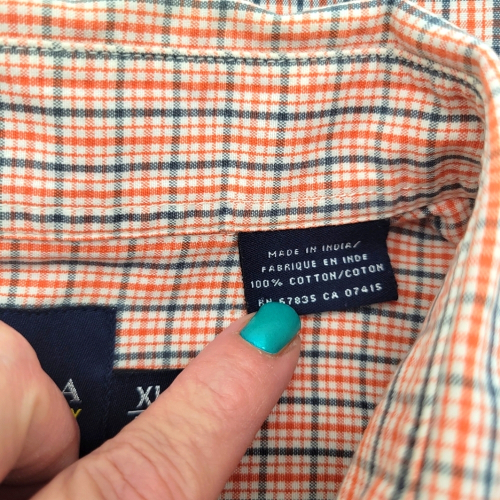 Nautica‎ Short Sleeve Button Down Mens Plaid Shirt Sz XL - Picture 9 of 9